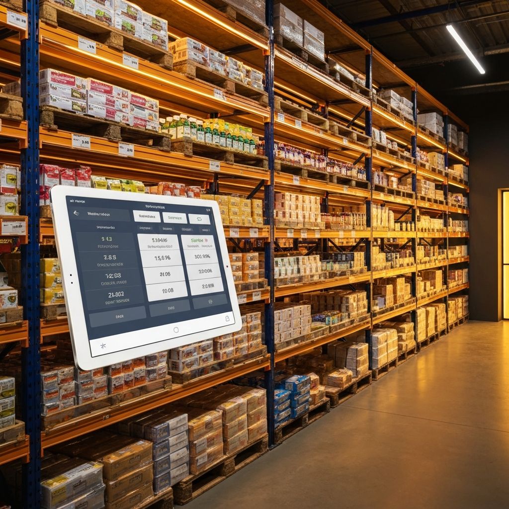 evaLite inventory dashboard showing product stock levels and categories